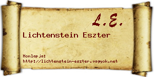 Lichtenstein Eszter névjegykártya